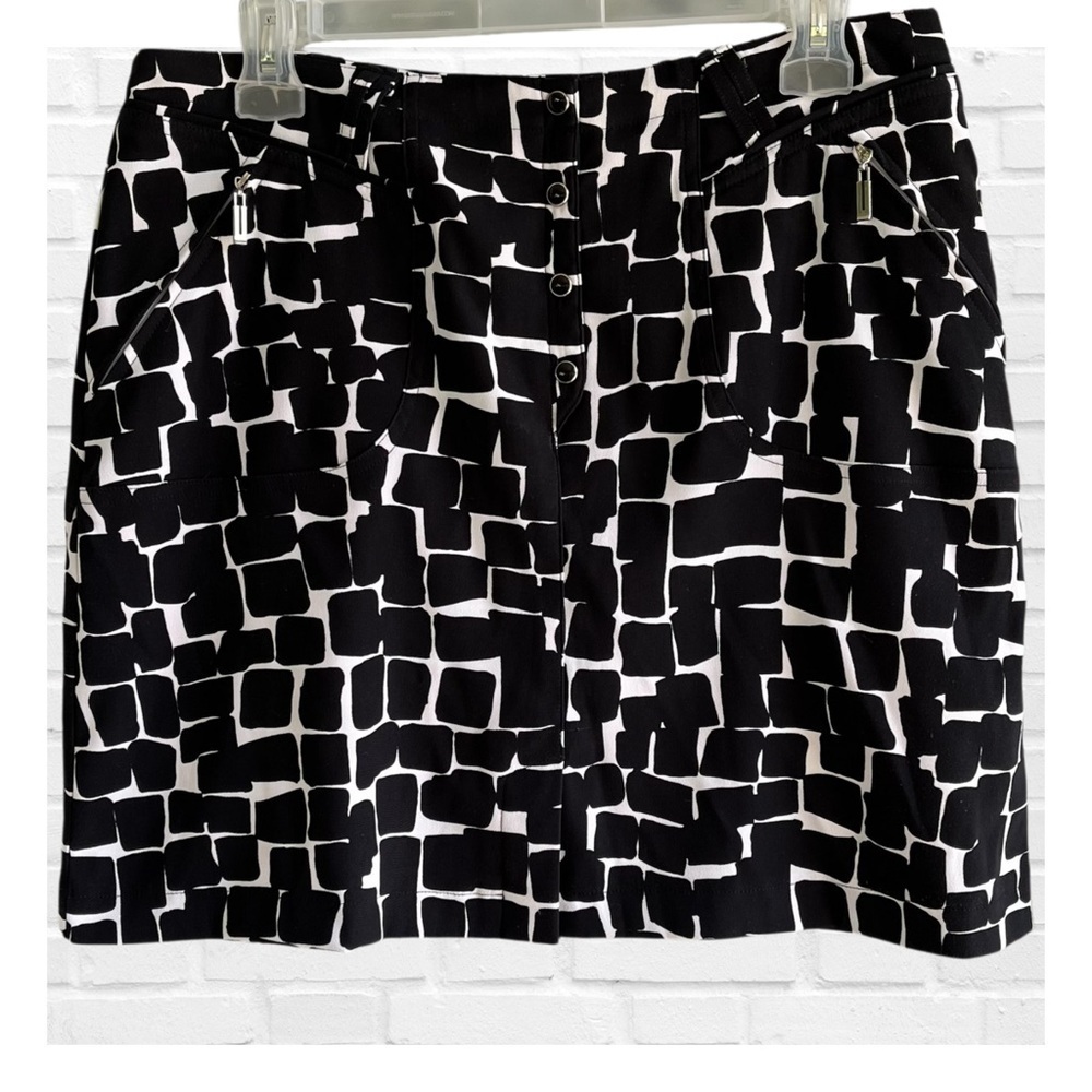 Jamie Sadock Women’s 10 Golf Skort Black White Geometric Pattern Athleisure Wear